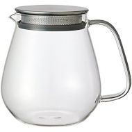 Kinto Stainless Unitea  One Touch“-Teekanne, 720 ml Hitzebestandige Glas-Teekanne mit Edelstahlsieb und Deckel