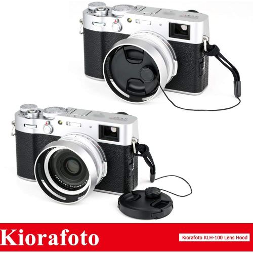  Kiorafoto Camera Lens Accessories Kit for Fujifilm X100V X100F X100T X100S X100 X70 Replace Fuji LH-X100 AR-X100 : Metal Lens Hood w/ 49mm Filter Adater + Lens Cap + Cap Keeper +Cl