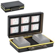 Kiorafoto SD Card Holder & Camera Battery Case for 6 SD SDHC SDXC Memory Cards + 2 Fuji Fujifilm NP-W126 NP-W126S Batteries on X-T3 X-T30 X-T100 X-A5 X-H1 X100F X-A10 X-Pro2 X-Pro1 X-T2 X-T1
