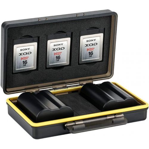  Kiorafoto XQD Card Holder & Camera Battery Case for 3 XQD Cards + 2 Camera Batteries ≤59x39x20mm fits Nikon EN-EL15 EN-EL15a EN-EL15b on Z6 Z7 D850 D7500 D810A D810 D800 D800E D750 D610 D500