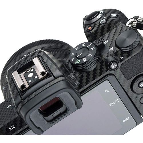  Kiorafoto Anti-Scratch Anti-Wear Camera Lens Body Skin Cover Protector Film for Nikon Z 50 Z50 Mirrorless Camera + DX 16-50mm Lens - 3M Sticker/Carbon Fiber Black