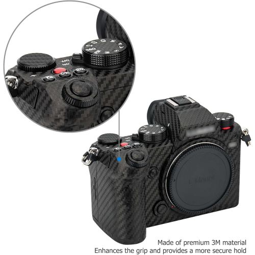  Kiorafoto Anti-Scratch Anti-Wear Camera Body Skin Cover Protector Film for Panasonic Lumix DC-S5 S5 Mirrorless Camera - Carbon Fiber Black