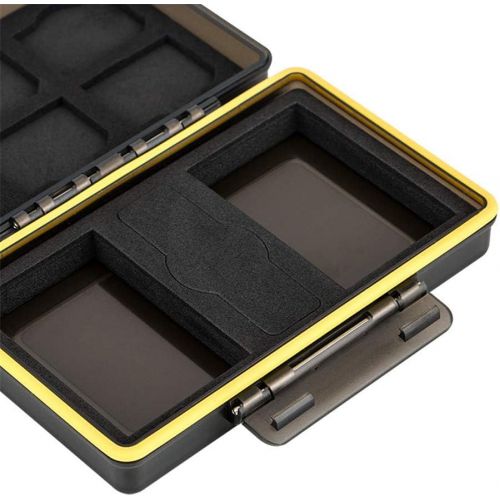  Kiorafoto SD Card Holder & Camera Battery Case 2in1 Storage Box for 6 SD SDHC SDXC Memory Cards + 2 Canon LP-E6 LP-E6N Batteries on EOS R 5D Mark IV III II 5DM4 5DM3 5DM2 5Ds 5DsR 6D 6DM2 7D