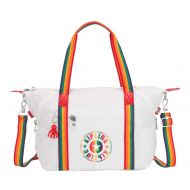 Kipling Art Handbag Rainbow White