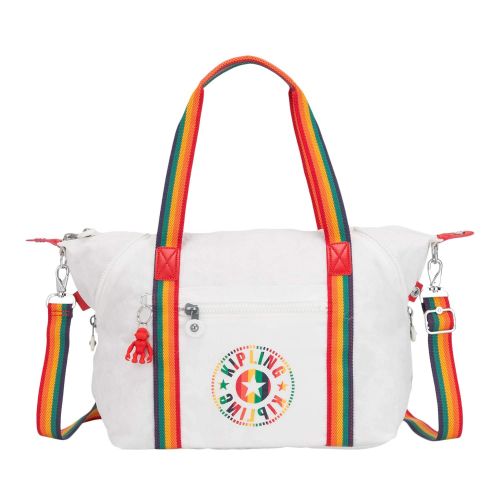  Kipling Art Handbag Rainbow White