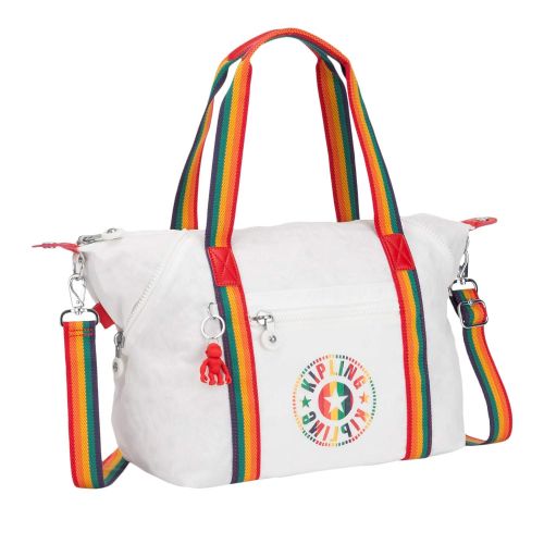  Kipling Art Handbag Rainbow White