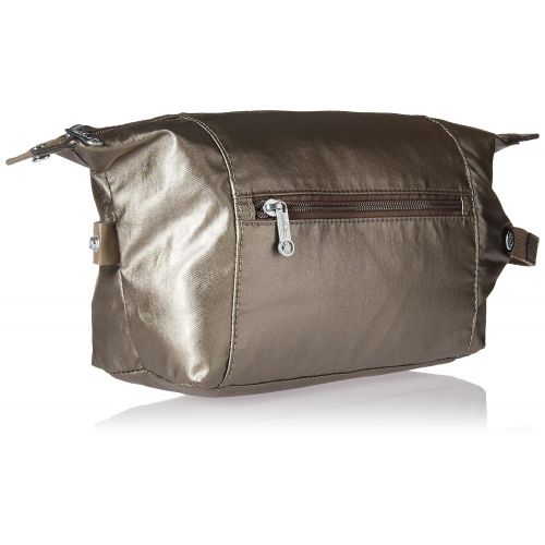  Kipling Aiden Toiletry Bag, Essential Travel Accessory, Metallic Pewter