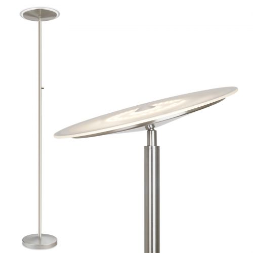  Revel Horizon 70 Modern Dimmable LED Floor Lamp + Glass Diffuser, Brushed Nickel Finish