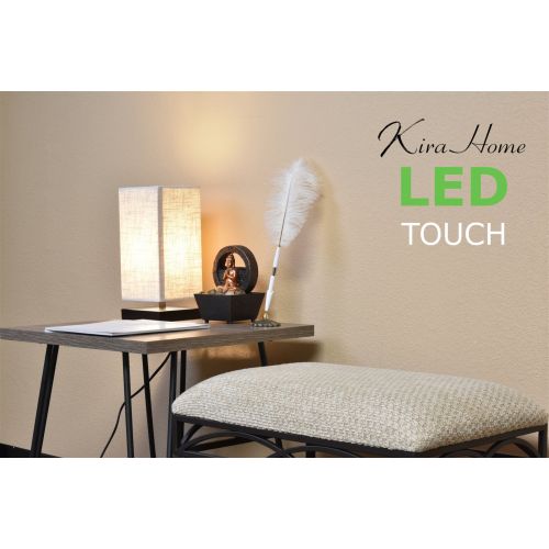  Revel  Kira Home Lucerna 13 TOUCH Bedside LED Table Lamp, Energy Efficient, Eco-Friendly, Honey Beige Shade