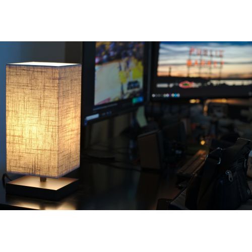  Revel  Kira Home Lucerna 13 TOUCH Bedside LED Table Lamp, Energy Efficient, Eco-Friendly, Honey Beige Shade