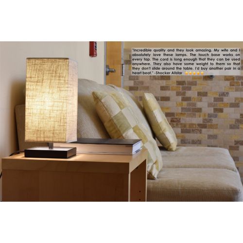  Revel  Kira Home Lucerna 13 TOUCH Bedside LED Table Lamp, Energy Efficient, Eco-Friendly, Honey Beige Shade