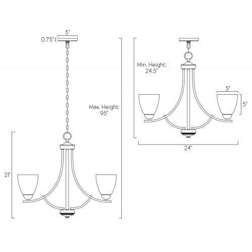  Kira Home Weston 24 Contemporary 5-Light Large Chandelier + Alabaster Glass Shades, Adjustable Chain, Brushed Nickel Finish