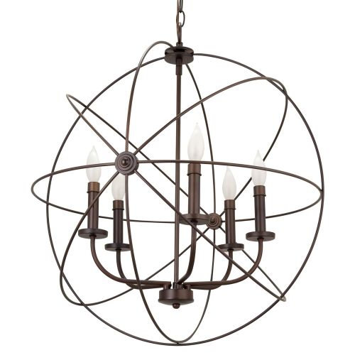  Kira Home Orbits II Large 24 5-Light Modern Sphere/Orb Chandelier Bronze