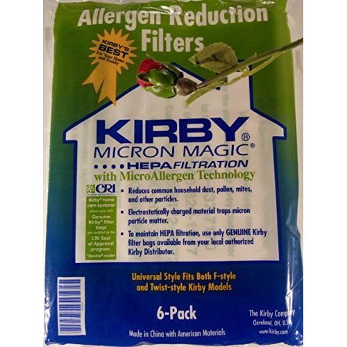  Kirby Vacuum Cleaner Disposable Cloth Paper Bags White Hepa Bags 6 Pack Universal Style Fits ALL Kirby Models