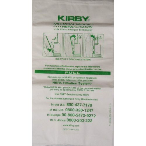  Kirby 6 Cloth Vacuum Bags Allergen Reduction Filters