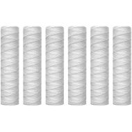 [아마존베스트]Kirmax 10 Micron String Wound Sediment Water Filter Cartridge, 6 Pack, All House Sediment Filtration, Universal