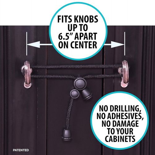  [아마존베스트]KisCords Kiscords Baby Safety Cabinet Locks for Knobs Child Safety Cabinet Latches for Home Safety Strap for...