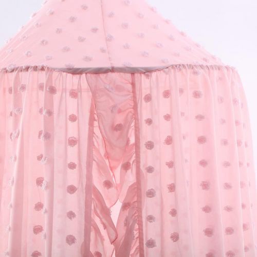  [아마존베스트]Kishome Kids Bed Canopy Mosquito Net Princess Canopy for Girl Baby Bed, Round Dome Hanging Yarn Play Tent Bedding Unique Lace Netting Curtain Reading Nook Nursery Bedroom Indoor Game House