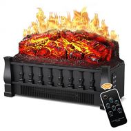 Kismile Electric Fireplace Insert Log Heater, 21 Inch Eternal Flame Fireplace Heater with Remote Control, Realistic Flame Ember Bed for Indoor Use