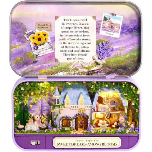  Kisoy Romantic and Cute Dollhouse Miniature DIY House Kit Creative Room Perfect DIY Gift for Friends,Lovers and Families (Sweet Dreams Among Blooms)