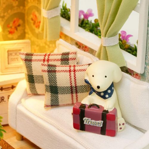  Kisoy Romantic and Cute Dollhouse Miniature DIY House Kit Creative Room Perfect DIY Gift for Friends,Lovers and Families(Perfect Happy Time)