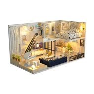Kisoy Romantic and Cute Dollhouse Miniature DIY House Kit Creative Room Perfect DIY Gift for Friends, Lovers and Families (Light Shadow of Time)