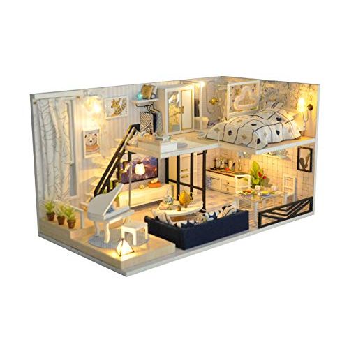  Kisoy Romantic and Cute Dollhouse Miniature DIY House Kit Creative Room Perfect DIY Gift for Friends, Lovers and Families (Light Shadow of Time)