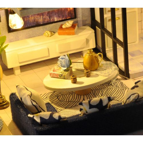  Kisoy Romantic and Cute Dollhouse Miniature DIY House Kit Creative Room Perfect DIY Gift for Friends, Lovers and Families (Light Shadow of Time)