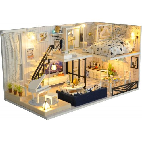  Kisoy Romantic and Cute Dollhouse Miniature DIY House Kit Creative Room Perfect DIY Gift for Friends, Lovers and Families (Light Shadow of Time)