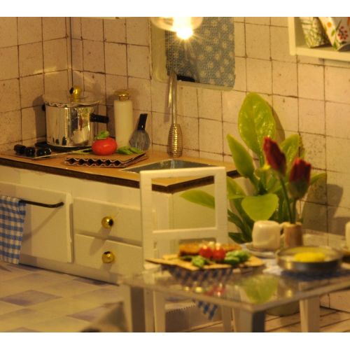  Kisoy Romantic and Cute Dollhouse Miniature DIY House Kit Creative Room Perfect DIY Gift for Friends, Lovers and Families (Light Shadow of Time)