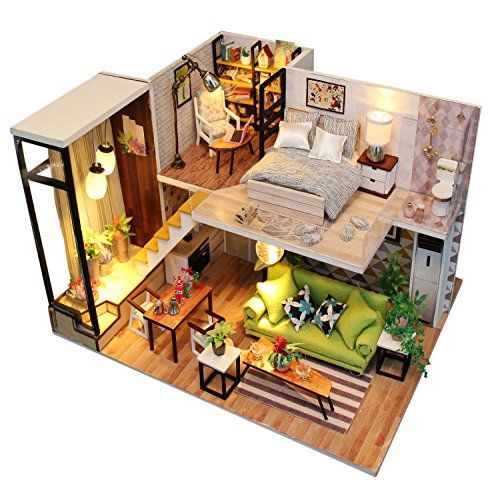  Kisoy Romantic and Cute Dollhouse Miniature DIY House Kit Creative Room Perfect DIY Gift for Friends, Lovers and Families (Nordic Romance)