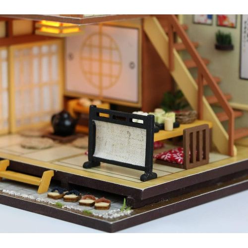  Kisoy Miniature DIY Dollhouse Kit with Furniture Accessories Creative Gift for Lovers and Friends(Karuizawas Forest Holiday) with Dust Proof Cover and Music Movement