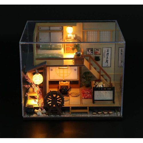  Kisoy Miniature DIY Dollhouse Kit with Furniture Accessories Creative Gift for Lovers and Friends(Karuizawas Forest Holiday) with Dust Proof Cover and Music Movement