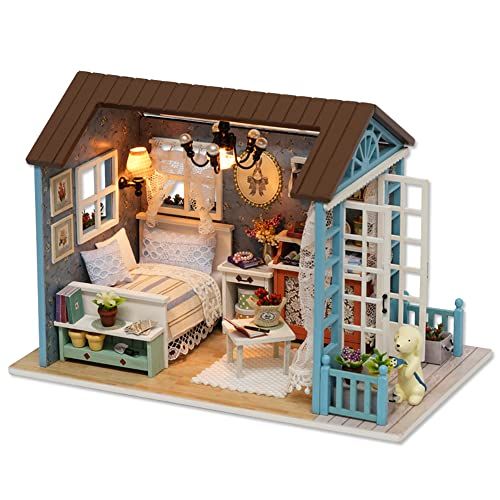  Kisoy Domantic and Cute Dollhouse Miniature DIY House Kit Creative Room Perfect DIY Gift for Friends,Lovers and Families(Romantic Forest Time)