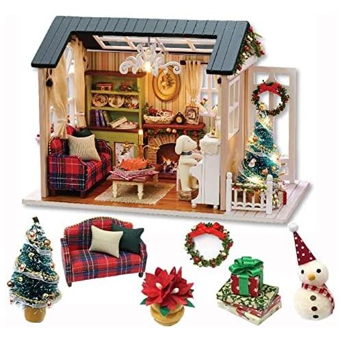  Kisoy Romantic and Cute Dollhouse Miniature DIY House Kit Creative Room Perfect DIY Gift for Friends,Lovers and Families(Sunny Holiday Time)