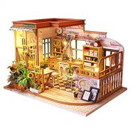 Kisoy Dollhouse Miniature with Furniture Kit, Handmade DIY House Model for Teens Adult Gift (Romantic Password)