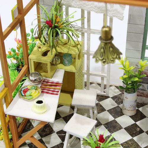  Kisoy Dollhouse Miniature with Furniture Kit, Handmade DIY House Model for Teens Adult Gift (Romantic Password)