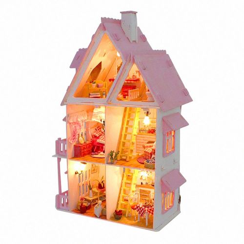  Kisoy Romantic and Cute Dollhouse Miniature DIY House Kit Creative Room Perfect DIY Gift for Friends,Lovers and Families(Sunny Alice)