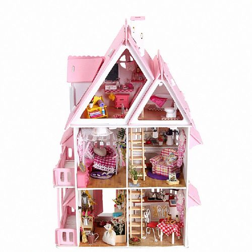  Kisoy Romantic and Cute Dollhouse Miniature DIY House Kit Creative Room Perfect DIY Gift for Friends,Lovers and Families(Sunny Alice)