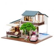 Kisoy Romantic and Cute Dollhouse Miniature DIY House Kit Creative Room for Friends, Lovers and Families (Holiday in London) with Dust Proof Cover and Toy Car
