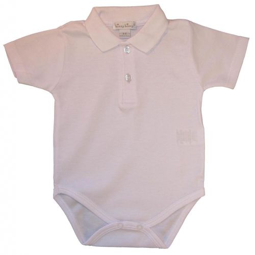  Kissy Kissy Baby Basic Short Sleeve Collared Bodysuit with Knit Collar