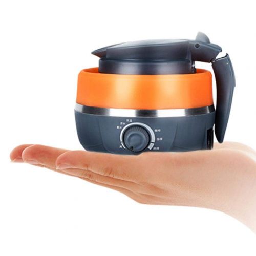  Kitabetty Wasserkocher, Edelstahl + Kieselgel + ABS Portable Einstellbare Spannung Wasserkocher Mini Faltbare Schnellaufheizung Kompressionskessel Fuer Die Reise, 0,6 L