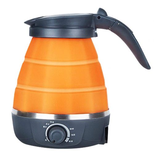  Kitabetty Wasserkocher, Edelstahl + Kieselgel + ABS Portable Einstellbare Spannung Wasserkocher Mini Faltbare Schnellaufheizung Kompressionskessel Fuer Die Reise, 0,6 L