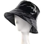 [아마존베스트]Kitabetty Ladies Rain Hat, Patent Leather Hat, Fishing Hat, Waterproof Rain Hat, Wide Brim, Bucket Hat, Rain Hat, Flat Cylinder, Waterproof Belt Lining, 56-58 cm