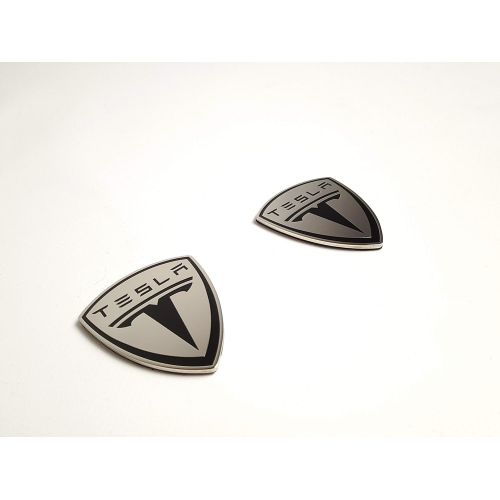  kit-car 2 pcs Set  Floor Mat Metal Emblems Badges Logo for Tesla Vehicles  Model S  Model X  Model 3  Roadster  Semi