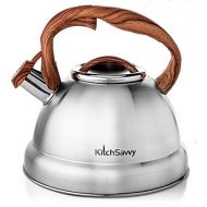 Whistling Tea Kettle For Stove top: Stainless Steel Tea Kettle Stovetop With Stay Cool Handle, 3 Quarts Stove Top Teapot Kettle For All Stovetops By Kitchsavvy