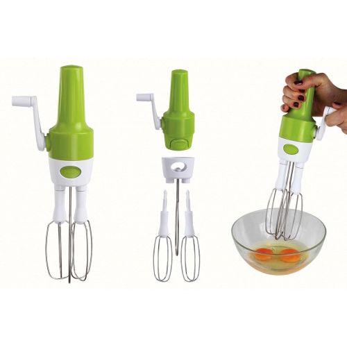  Kitchen Artist Whisk Manual Whisk Hand Crank Hand Operated Chalk Stainless Steel Egg Whisk Hand Mixer without Power Hand Mixer with Mechanical Whisk, Camping)