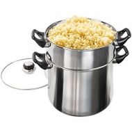 [아마존베스트]Kitchen Artist Induktion Edelstahl Couscous Topf mit Dampf Sieb Kochtopf Dampfgarer Siebeinsatz (Couscouskocher, Gemuese Dampfer, 12 Liter, Glasdeckel)