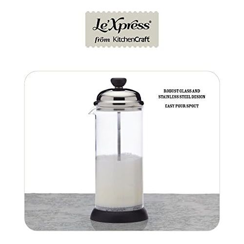  KitchenCraft kclxmilkfroth Manuelle Milchaufschaumer, Metallic/transparent