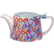 Kitchen Craft London Pottery Company Kaffe Fassett oval-Filter Keramik-Ei Teekanne, 800ml (28FL OZ)Patchwork-Design